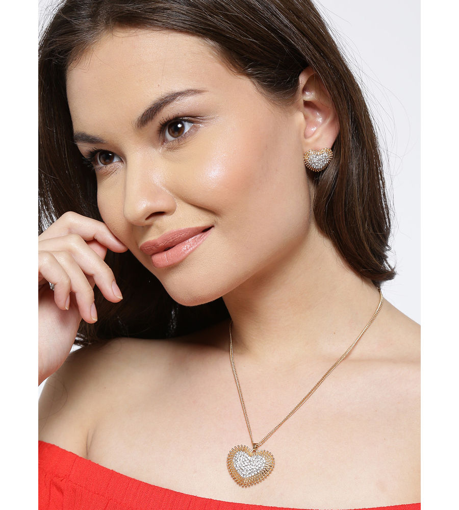 YouBella Gold-Toned Stone-Studded Jewellery Set